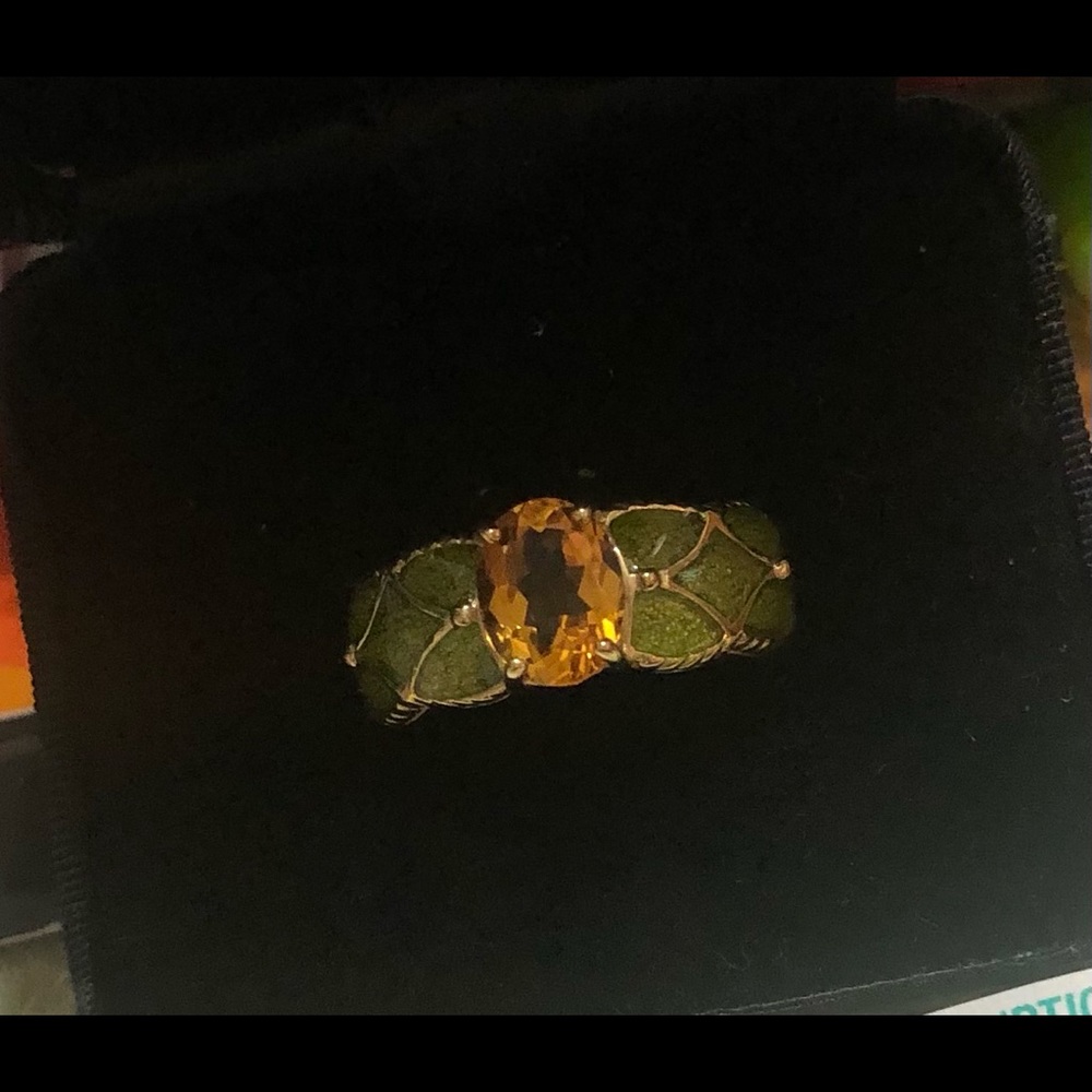 Citrine/Enamel ring